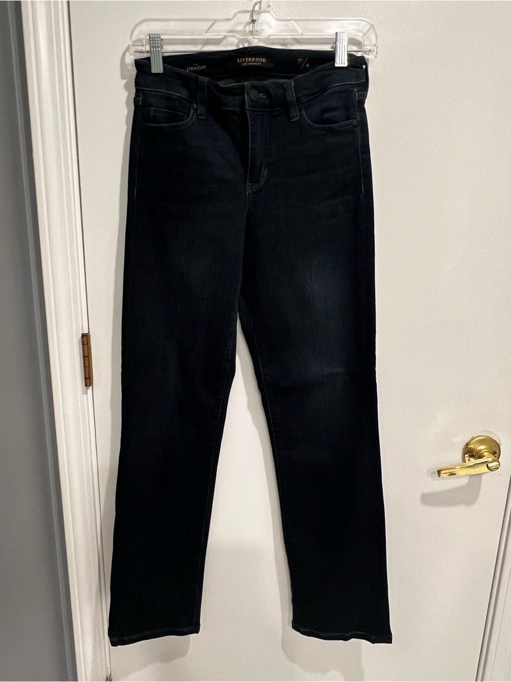 Liverpool Los Angeles Women's Dark Blue Straight-Leg Stretchy Jeans